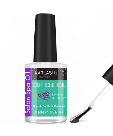 Karlash Salon Spa Premium Brush On Cuticle Oil Natural Healing Infused with Vitamin E Soothes and Moisturizes Cuticles 0.5 oz (Lavender & Tea Tree)