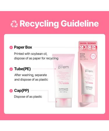 MAKE P:REM Soothing Pink Tone Up Sun Cream - SPF 50 Mineral Sunscreen for Dehydrated Skin | Lightweight Non-Greasy Korean Formula - 1.69 Fl. Oz (50ml - Buy Online on GoSupps.com