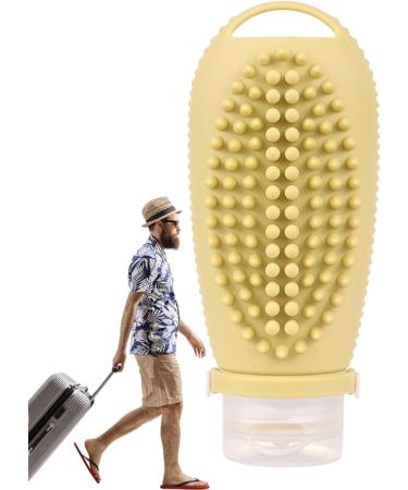 Leakage-Proof Silicone Shampoo Travel Bottles - Portable Non-Slip Handle & Massage Brush - Ideal for Travel & Storage - Buy Online on GoSupps.com