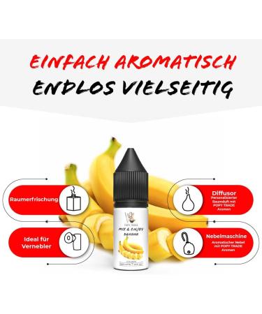 POPY Trade Mix & Enjoy Banana High Dosage Flavor 10ml Easy High Efficiency Mix for Nebulizer Fog Machines Diffuser Food Beverage DIY Projects etc. - Buy Online on GoSupps.com