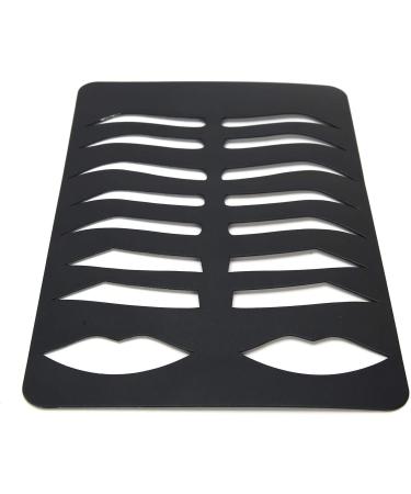 Eyebrow Lip Shape Stencils Kit Iron Design 7 Brow Shapes & 1 Lip Template Reusable Suitable for Men and Women for Eyebrow and Lip Design - Buy Online on GoSupps.com