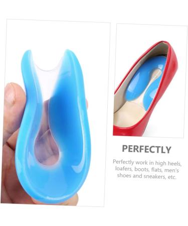 FRCOLOR U-Shaped Heel Cups - 2 Pairs Silicone Gel Heel Pads for Increased Comfort & Support - Perfect for Shoe Inserts - 11.5x7x0.2 cm Blue - Buy Online on GoSupps.com