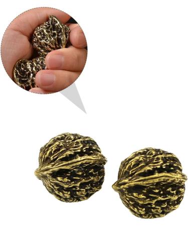 Minkissy Copper Walnut Model Nut Ornament - Handmade Brass Photo Prop 3.5x3cm Decorative Balls for Home & Massage - Pure Copper Crafts - Buy Online on GoSupps.com