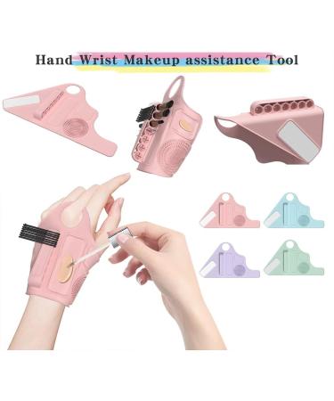  Allayu Makeup brush holder with textured cleaning palette for easy maintenance. Textured cleaning makeup palette. Silica gel blue. - Buy Online on GoSupps.com