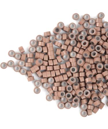 200pcs 5.0X3.0X3.0mm Silicone Micro Rings Links Beads for Hair Extensions (Light Brown) 200 pieces Light Brown - Buy Online on GoSupps.com