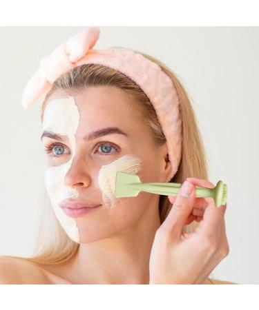 AUTOECHO Facial Scrub Brush Comfortable Facial Pore Cleansing Brush | Double Head Silicone Cosmetic Wash Scrubber Face Mud Applicator Scraper for Various Skin Care Products - Buy Online on GoSupps.com