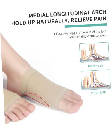 FOMIYES Flatfoot Orthotics - Arch Support Insoles | Comfort Massage Pad | Elastic Foot Pads | Khaki Color | 1 Pair (11.5x7.7x1.5cm) - Ship Worldwide - Buy Online on GoSupps.com