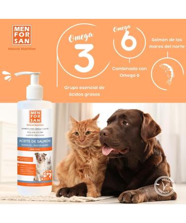 MENFORSAN Salmon Oil for Dogs and Cats 500ml with Omega 3 and 6 Gives a Shiny Coat and Improves the Immune System Light Brown  - Buy Online on GoSupps.com