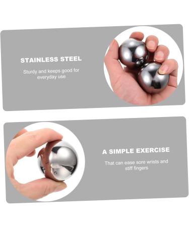 Lurrose Stainless Steel Stress Balls | 2-Piece Hand Massage Devices | Fitness & Health Balls for Relaxation & Exercise - Buy Online on GoSupps.com