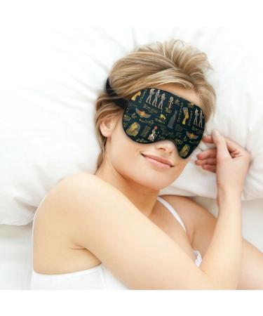 Egyptian Art Theme Sleep Mask - Adjustable Eye Cover for Sleeping & Travel - Blocks Light for Men and Women - Buy Online on GoSupps.com