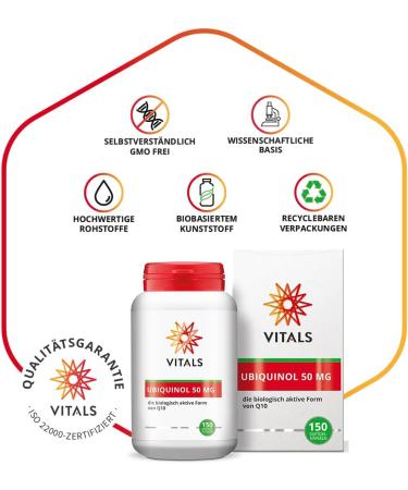 Buy Vitals Ubiquinol 50mg - 150 Vegetarian Softgel Capsules | Optimal Bioavailability | Kaneka Q10 Specialist - Buy Online on GoSupps.com