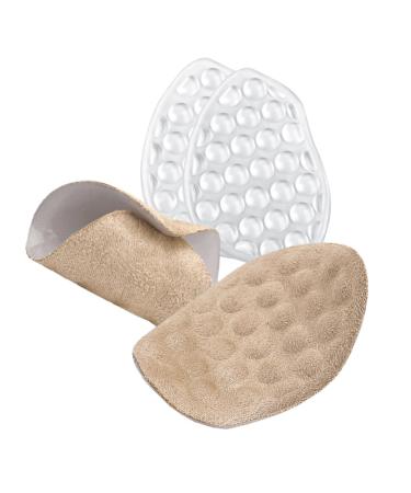 2 Pairs High Heels Forefoot Stickers Anti-Slip Insole Pad Shoes Foot Cushions High Heel Cushions Metatarsal Pads Insert Women Shoe Insole Pad High Heel Pads High Heel Forefoot Pads Assorted Color 9.00X6.50X0.30CM