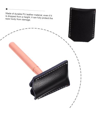 Frcolor Razor Case - Leather Sheath for Safety Razors | Durable PU Protection Cover | 6x4cm Accessories for Barbers & Shaving - Buy Online on GoSupps.com