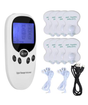 EMS TENS device Pain therapy muscle stimulation devices with two outputs 2 channels at the stimulus flow muscle stimulator with 8 pieces of electrodes pads for muscle building pain relief muscle man -puller