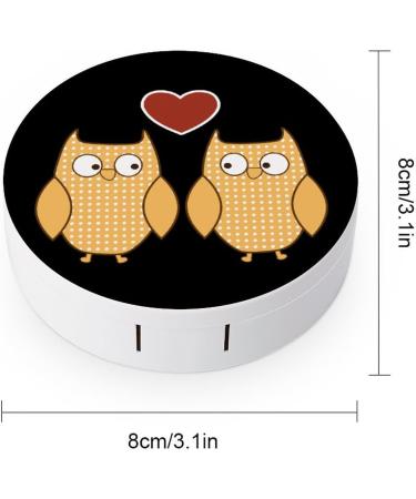 Cute Owls Contact Lens Case - Portable Travel Box with Mirror for Eyewear Love - Buy Online on GoSupps.com