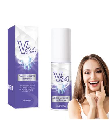 V34 Toothpaste 30 ml mousse for teeth white teeth fresh breath removes odor and tartar toothpaste