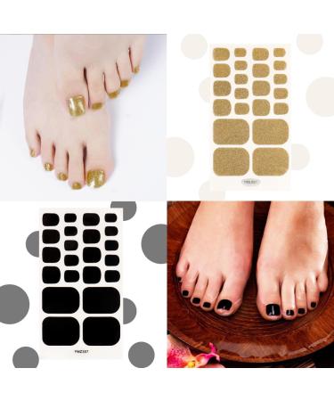 16 Sheets Toe Nail Stickers Full Toe Nail Wraps Self Adhesive Glitter Toenail Stickers Red Silver Black Pink Blue Purple Orange - Buy Online on GoSupps.com