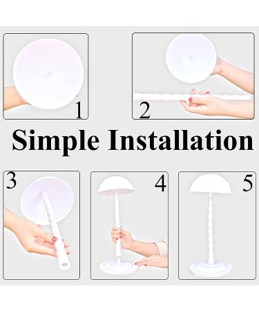Wig Stand Set - 2 PCS Portable 14.1 Inches Plastic Wig Holder for Drying and Styling - White - Buy Online on GoSupps.com