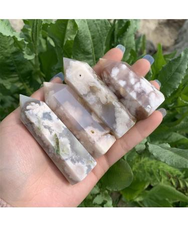 FUERLI Natural Cherry Agate Tower | Purple Flower Agate Stick Crystal Decor | International Shipping Available - Buy Online on GoSupps.com