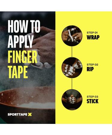 24 Rolls SPORTTAPE Finger Tape Zinc Oxide Tape - Black - 1.25cm x 10m | for Jiu Jitsu Bouldering Rock Climbing BJJ Crossfit Rowing Climbing & Golf (12 Packs of 2 Rolls) Black 1.25cm x 10m - 24 Rolls - Buy Online on GoSupps.com