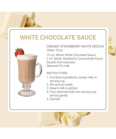 Monin Gourmet White Chocolate Sauce - Creamy, Buttery, Gluten-Free & Non-GMO | Ideal for Desserts, Coffee & Snacks | 64 Fl Oz - Buy Online on GoSupps.com