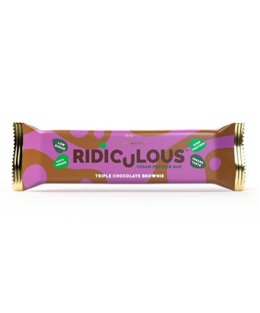 Protein Works - Ridiculous Vegan Protein Bar | Award Winning | 100% Plant Based & Palm Oil Free | High Protein | Triple Chocolate Brownie | 1 Bar Triple Chocolate Brownie 1 g (Pack of 1) - Buy Online on GoSupps.com