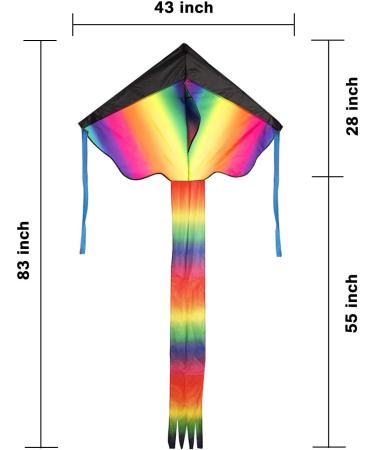 Homdipoo Rainbow Octopus Kite 2-Pack for Kids and Adults - Easy-to-Fly Kites with Handles and 300ft String - Outdoor Beach Kite in Multicolor (MUL+Blue) - Buy Online on GoSupps.com