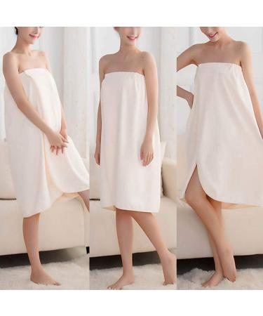 Women's Spa Wrap - Pure Color Cover Up for Beach Swimming Shower & Gym | Cream Towel with Snaps - International Shipping Available - Buy Online on GoSupps.com