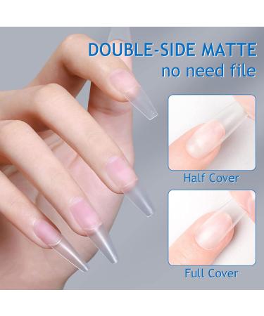 240PCS INPING Soft Gel Full Cover Matte Short Square Nail Tips - Double-Sided Pre-Buff for French Manicure Nail Extensions at Nail Salons - Buy Online on GoSupps.com