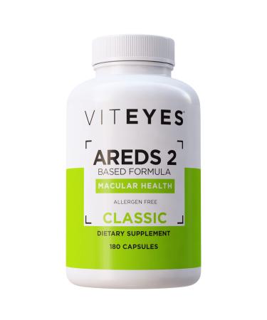 Viteyes AREDS 2 Eye Vitamins Now with Natural Vitamin E Smaller Capsules Lower Zinc Allergen Free Lutein Zeaxanthin Manufactured in The USA Eye Doctor Trusted Classic Macular Support 180 Ct 180 Count (Pack of 1)