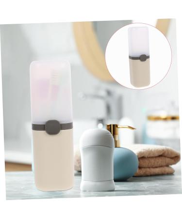 Minkissy 4-Piece Portable Cup & Toothbrush Set | Travel Case for Toothbrush & Toothpaste | Gray | Storable Toothpaste Container | 20x6.5cm | International Shipping Available - Buy Online on GoSupps.com