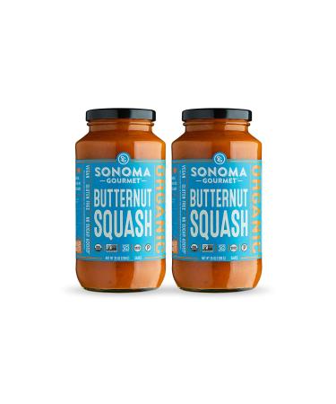 Sonoma Gourmet Organic Butternut Squash Pasta Sauce | USDA Organic, Vegan, Non-GMO, No Sugar Added and Gluten-Free | 25 Ounce Jars (Pack of 2) 1.56 Pound (Pack of 2)