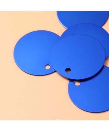 Milists 16-Piece Aluminum Alloy Blank Tags for Pets - Round Deep Blue 3.5cm DIY Accessories for Traction Ropes - Buy Online on GoSupps.com