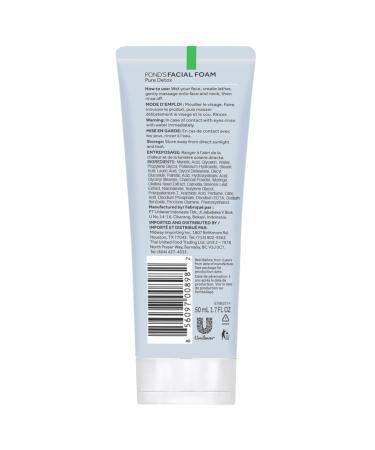 Pond's Face Cleanser - Pure Detox Activated Charcoal Foam Niacinamide & Moringa for Glowing Skin | 1.7 Oz Pack of 6 - Shop Internationally - Buy Online on GoSupps.com