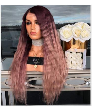 Shop BGHJUE African Pink Long Roll Lace Front Human Hair Wig - Pre Plucked Brazilian Straight Wig with Baby Hair - Buy Online on GoSupps.com