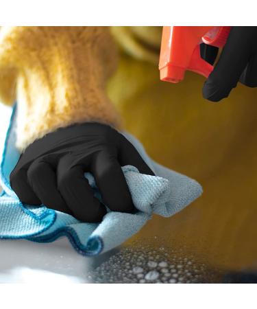 100 PCS Black Nitrile Gloves 4 mil Medium - Disposable Non Latex Gloves for Food Prep, Scientific Experiment, Cleaning, Car Repair & Pet Nursing - Buy Online on GoSupps.com