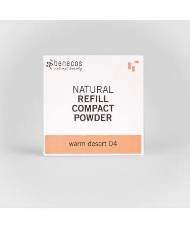 Benecos Natural Beauty Organic Cosmetics - Vegan Talc-Free Refill Compact Powder in Warm Desert 04 - Buy Online on GoSupps.com