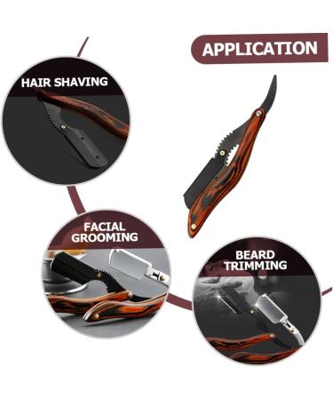 FOMIYES Manual Bart Razor - Professional Wood Handled Cutting Tool for Men | Small Nursing Beautier | Durable Stainless Steel | 16x3.3x1.2cm | International Shipping Available - Buy Online on GoSupps.com