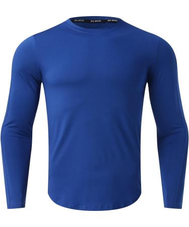 Mens Long Sleeve Compression Workout T-shirt Slim Fit - Quick Dry Athletic Tee | Medium - Buy Online on GoSupps.com