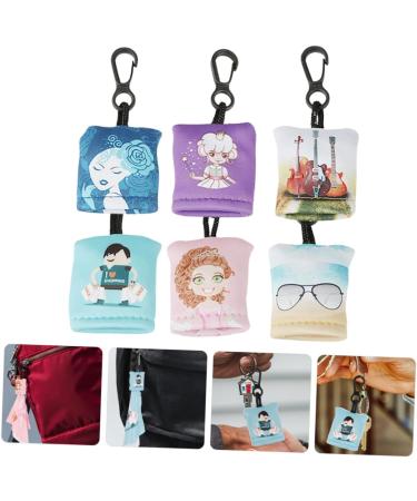 6pcs Keychain Glasses Cleaning Cloths - Screen Wipes for Phones Cameras & Lenses - Assorted Colors - Compact 4.5x4.0cm - Buy Online on GoSupps.com