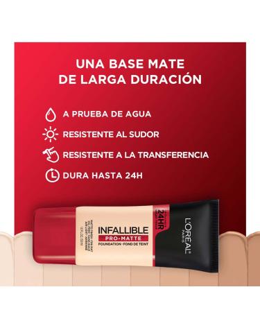 L'Oreal Infallible Pro-Matte Foundation 104 Golden Beige | Long-Lasting Makeup 1 fl oz - Buy Online on GoSupps.com