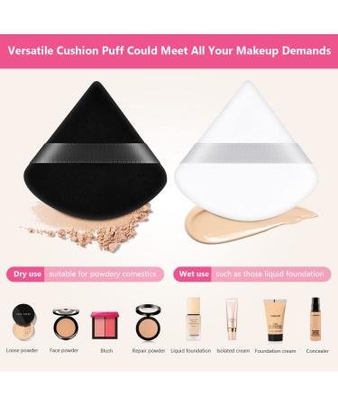 Auauy 6 PCs Triangle Makeup Powder Puff - Washable & Reusable Face Sponges for Loose Powder & Foundation (3 Black + 3 White) - Buy Online on GoSupps.com