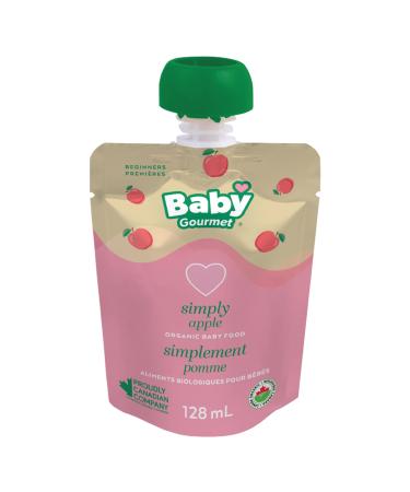 Baby Gourmet Organic Puree Baby Food Pouches - Simply Apple - No Added Sugar or Salt Non GMO No Fillers Gluten Free Kosher (128ml) 12-Pack Simply Apple 128ml (12-Pack)