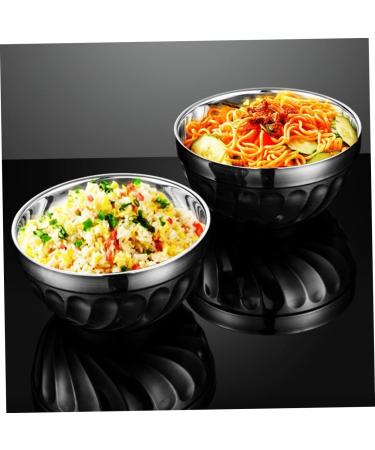 OUNONA 6 Pcs Bowl Decanter Coin Purse Housewarming Gifts Butter Dish with Lid Mini Bunny Figurines Pasta Salad Plates Jelly Scraper Korean Utensils Double Stainless Steel Food Tableware Silverx2pcs 19.5X19.5X8CMx2pcs - Buy Online on GoSupps.com