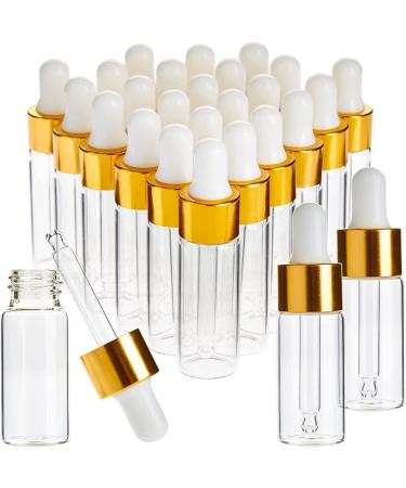 50 Pcs Mini Dropper Bottles Empty Glass Tincture Bottles with Golden Caps Perfume Sample Vials for Essential Oils&Body Oil&Liquids Traveling DIY Containers Included Pipette&Funnel (5ml) - Buy Online on GoSupps.com