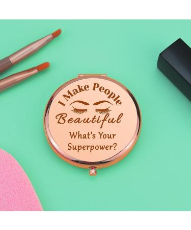 Lash Artist & Makeup Lover Folding Mirror - Rose Gold Compact Mirror for Beauticians - Perfect Gift for Birthday, Graduation or Thanksgiving Day - Buy Online on GoSupps.com