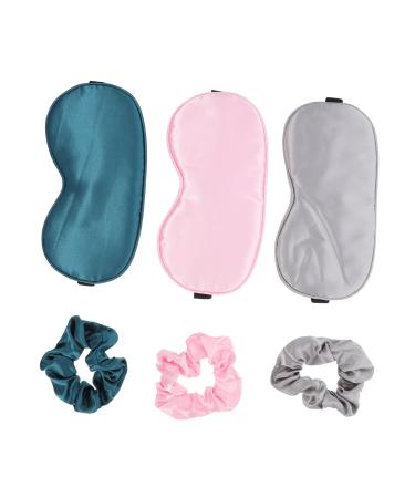 NOLITOY Eye Mask Hair Ring Airplane Travel Kits for Women Travel Sleep Eyemasks Eye m Asks Hair Ties for Guys Blackout Eye Cover Eyepatch for Adults Night Silk Scarf Multifunction Man