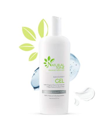 Aloe Vera Recovery Gel  Aloe and Tea Tree Oil Blend  Soothes and Hydrates Your Skin  Plant-Based Face Care  Aloe Vera Gel for Dry  Damaged  and Irritated Skin  6 oz - Natural Tone Organic Skincare