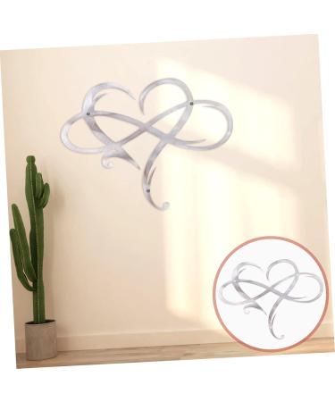 Cabilock Metal Heart Pendant Wall Decoration Emblems Ornament Home Decor Symbol Wall Decor Iron Pendant Decorative Wall Outdoor 25.00X19.00X1.00CM Silver - Buy Online on GoSupps.com