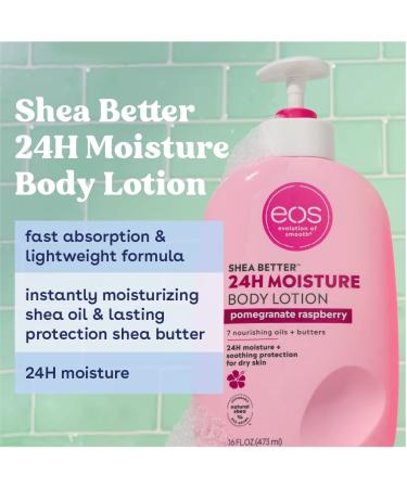 Eos Shea Better Body Lotion - Pomegranate Raspberry 16oz (2 Pack) - Hydrating and Nourishing Formula - Buy Online on GoSupps.com